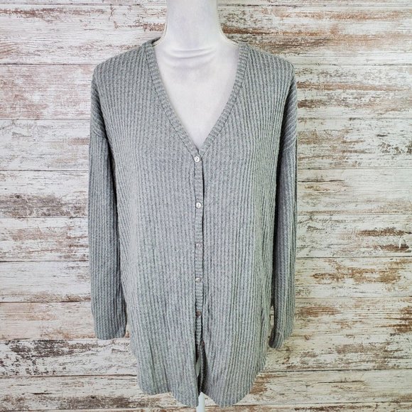 Gibson Gray Long Sleeve V-Neck Knit Pullover Sweater, Size Small - Picture 4 of 8